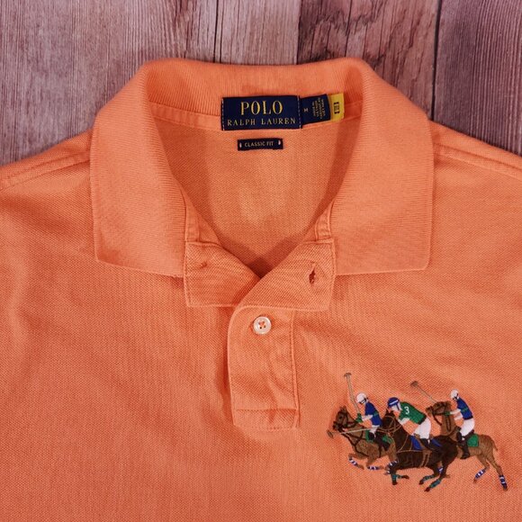 *FLAWS* Polo Ralph Lauren Classic Fit Mens Size Medium Big Pony #3 SS Polo Shirt - Picture 5 of 15